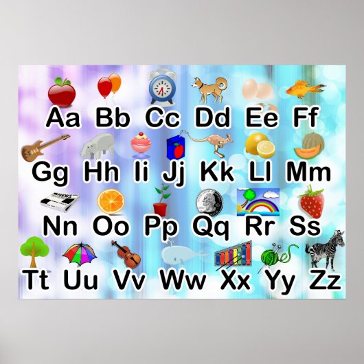 Colorful Classroom ABC Alphabet Poster (Voorkant)
