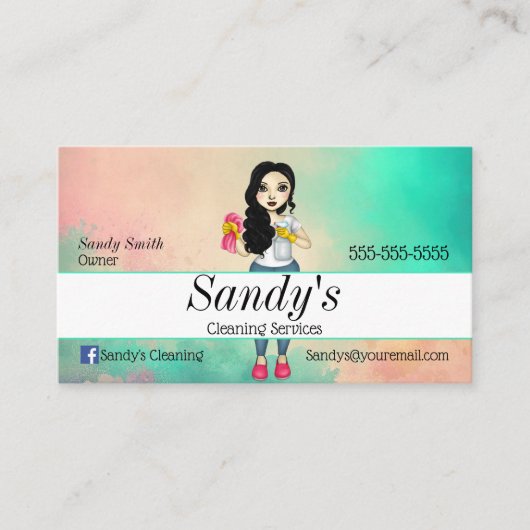 Colorful Cleaning Services Visitekaartje (Voorkant)