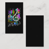 Colorful Clef Music Note Musician Pianist Visitekaartje (Voorkant / Achterkant)