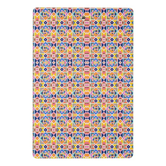 Colorful clipboard with a vibrant geometric  mini klembord (Achterkant)