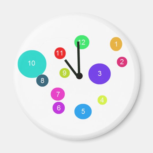 Colorful Clock-ontwerp Magneet (Voorkant)