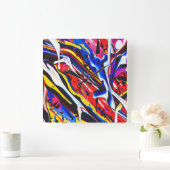 Colorful Clock Vierkante Klok (Huis)