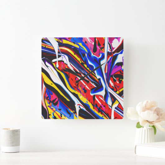 Colorful Clock Vierkante Klok (Huis)