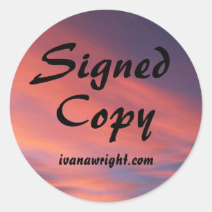 Colorful Clouds Sunrise Foto Ondertekend Exemplaar Ronde Sticker