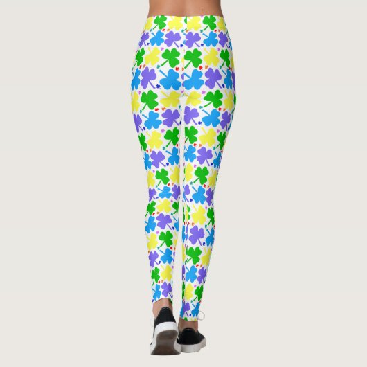 Colorful Clovers St. Patrick's Day Leggings (Achterkant)
