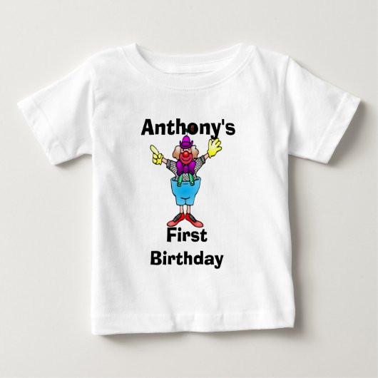 Colorful Clown Personalized Baby T-shirt (Voorkant)
