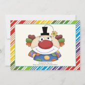 Colorful clown striped border children jarig kaart (Achterkant)