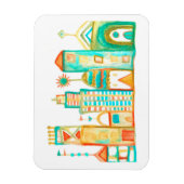 Colorful Clown Town Whimsical Village Magneet (Verticaal)