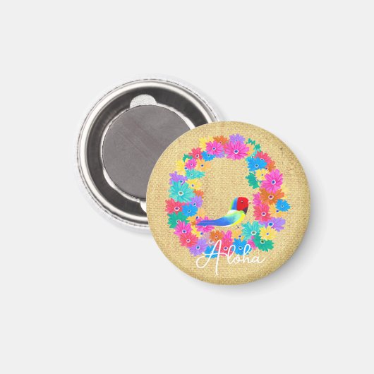 Colorful Coastal Rustic Bird 'Aloha'  Magneet (Voorkant / Achterkant)