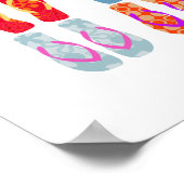 Colorful Coastal Summer Beach Teenslippers Poster (Hoek)
