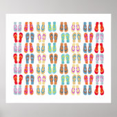 Colorful Coastal Summer Beach Teenslippers Poster (Voorkant)
