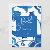 Colorful Cobalt Mediterranean Tegel Vrijgezellenfe Kaart (Voorkant)