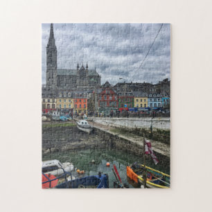 Colorful Cobh Harbour op de dag van Gray Ireland P Legpuzzel
