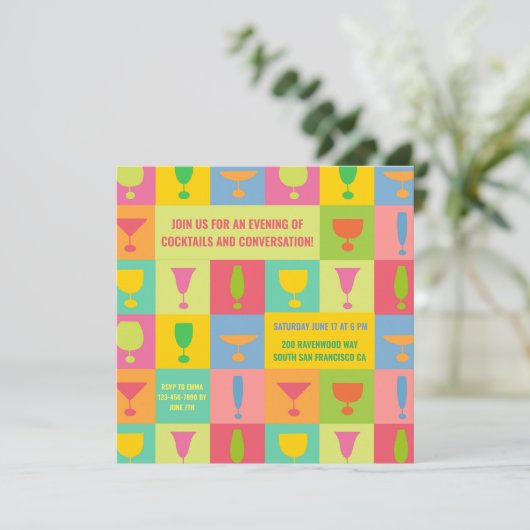 Colorful Cocktail Kaart (Staand voorkant)