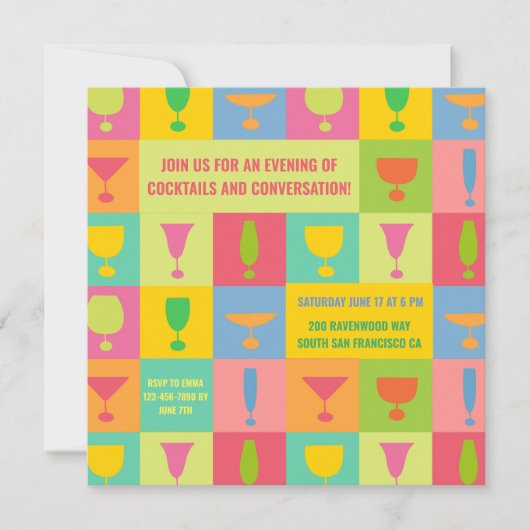 Colorful Cocktail Kaart (Voorkant)