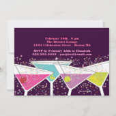 Colorful Cocktails Bachelorette Party Invitation Kaart (Achterkant)