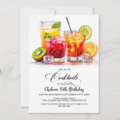 Colorful Cocktails Birthday Party Kaart (Voorkant)