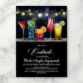 Colorful Cocktails Engagement Party Kaart