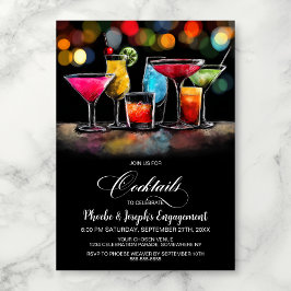 Colorful Cocktails Engagement Party Kaart