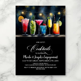 Colorful Cocktails Engagement Party Kaart