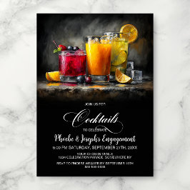Colorful Cocktails Engagement Party Kaart