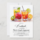 Colorful Cocktails Engagement Party Kaart (Voorkant)