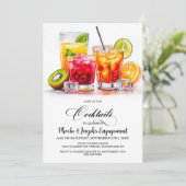 Colorful Cocktails Engagement Party Kaart (Staand voorkant)