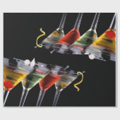 Colorful Cocktails in Martini Glasses Cadeaupapier (Vlak)