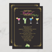 Colorful Cocktails Invitation Kaart (Voorkant / Achterkant)