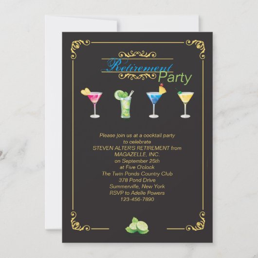 Colorful Cocktails Invitation Kaart (Voorkant)