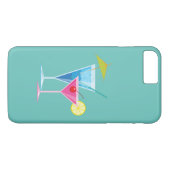 Colorful Cocktails iPhone 7 Plus Hoesje turquoise (Achterkant (Horizontaal))