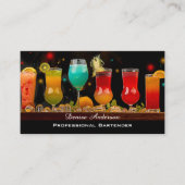 Colorful Cocktails Professional Bartender Visitekaartje (Voorkant)