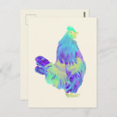 Colorful Cocrek Quirky Boerderij Rooster Chicken A Briefkaart (Voorkant / Achterkant)