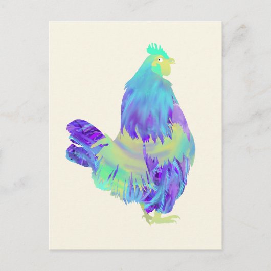Colorful Cocrek Quirky Boerderij Rooster Chicken A Briefkaart (Voorkant)