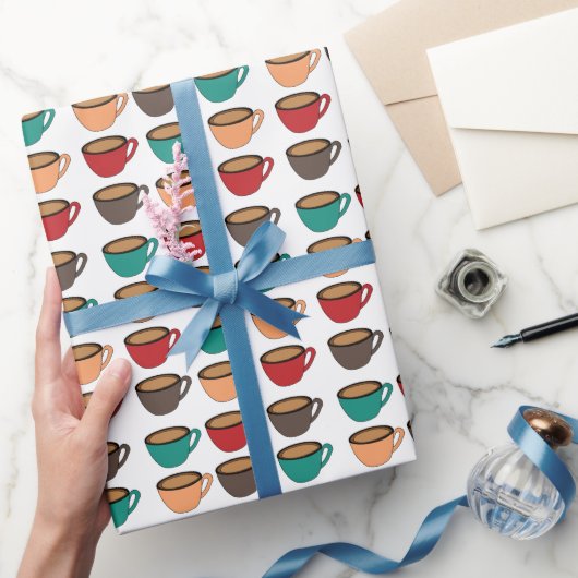 Colorful Coffee Cup Pattern Cadeaupapier (Geschenken)