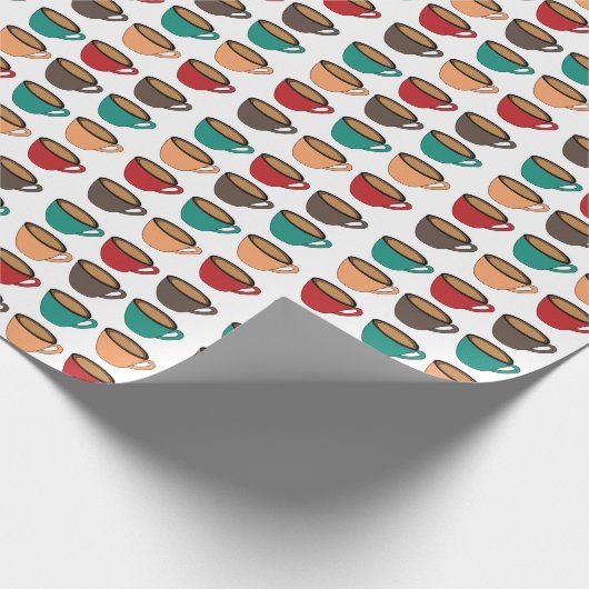 Colorful Coffee Cup Pattern Cadeaupapier (Hoek)