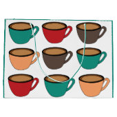 Colorful Coffee Cup Pattern Groot Cadeauzakje (Achterkant)