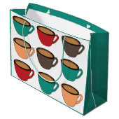 Colorful Coffee Cup Pattern Groot Cadeauzakje (Achterkant Gekanteld)