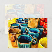 Colorful Coffee Mugs Gifts for Coffee Lovers Briefkaart (Voorkant / Achterkant)