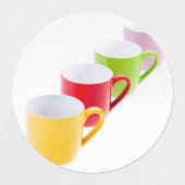 Colorful Coffee Mugs Labels (Design 1)