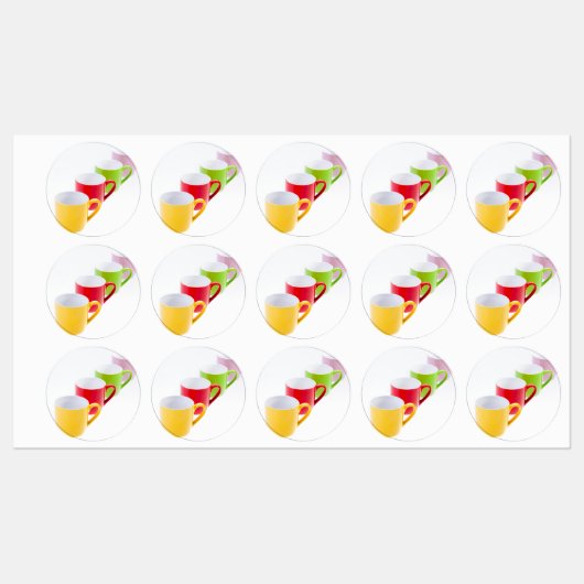 Colorful Coffee Mugs Labels (Vel)