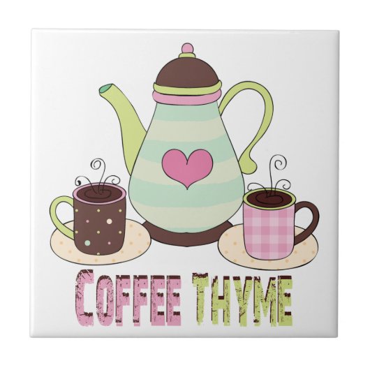 Colorful Coffee Tile Tegeltje (Voorkant)