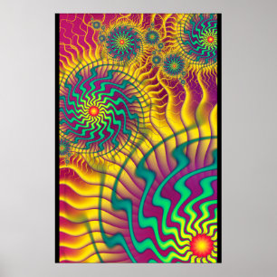 Colorful Cogs Abstract Poster