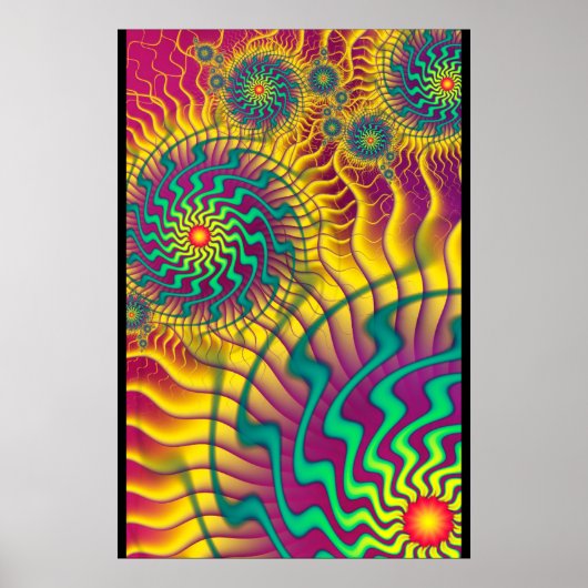 Colorful Cogs Abstract Poster (Voorkant)