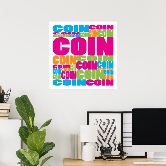Colorful Coin Poster (Thuiskantoor)