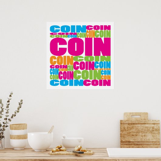 Colorful Coin Poster (Keuken)