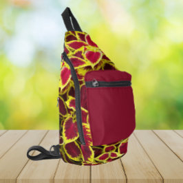 Colorful Coleus Plant Leaves Floral Sling Bag