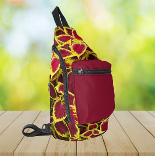 Colorful Coleus Plant Leaves Floral Sling Bag