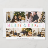 Colorful Collage | Foto Merry & Bright 5 Feestdagenkaart (Voorkant)