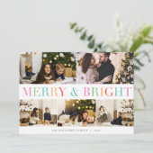 Colorful Collage | Foto Merry & Bright 5 Feestdagenkaart (Staand voorkant)